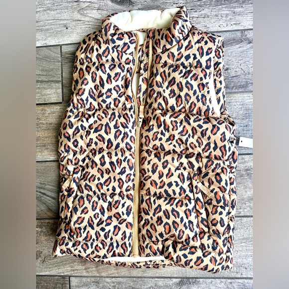 Girls Amazon Essentials Animal Print Puffer Zip Up Vest Sz xxl or 14-16 NWT - Picture 1 of 7